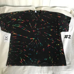 3X Midnight Crystal Rainbows Scrunch Tie-Dye  tee #2