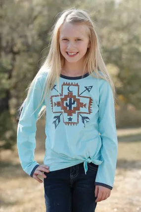 Cruel Girl® Girl's Southwestern Cactus Long Sleeve Western T-Shirt