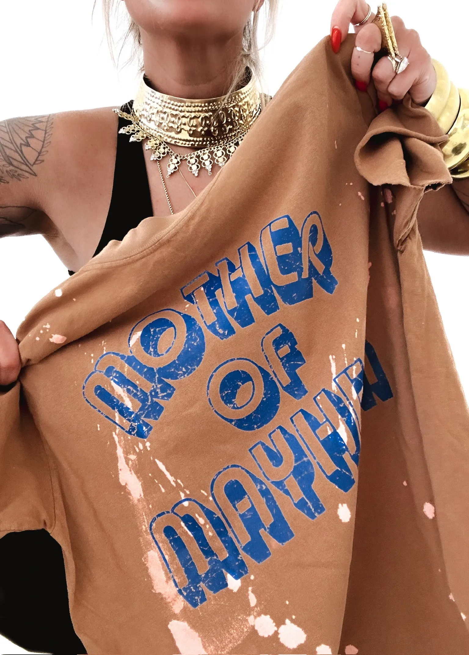 FINAL SALE: MOTHER OF MAYHEM BLEACHED OUT SIDE SLIT TEE