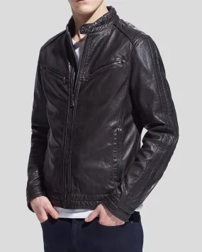 Hugo Black Biker Leather Jacket