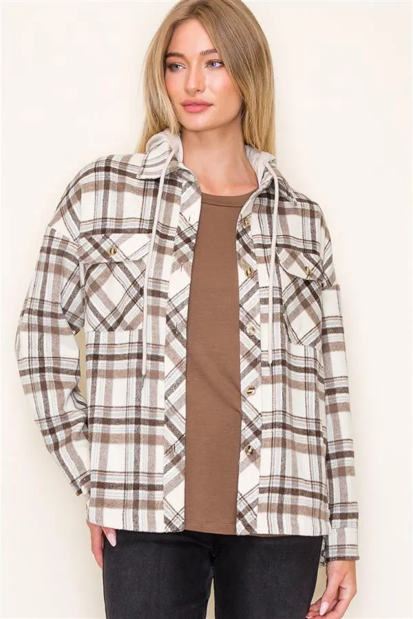 Next Chapter Plaid Hooded Shackets - 2 Colors!