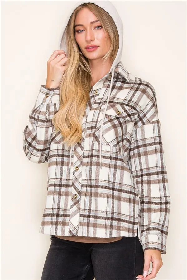 Next Chapter Plaid Hooded Shackets - 2 Colors!