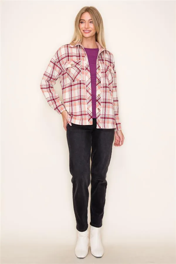 Next Chapter Plaid Hooded Shackets - 2 Colors!