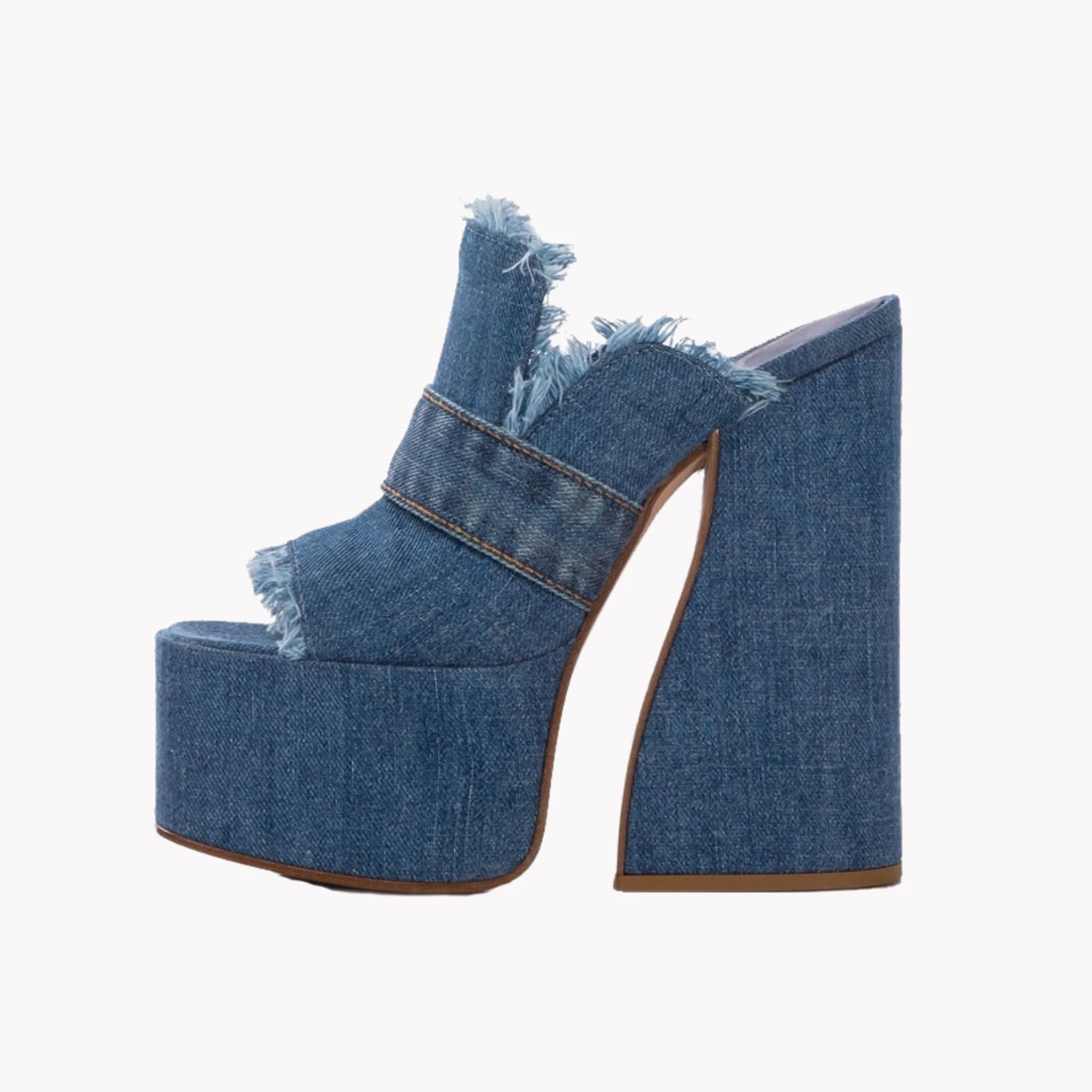 Pre Order:  Denim Fray Platforms