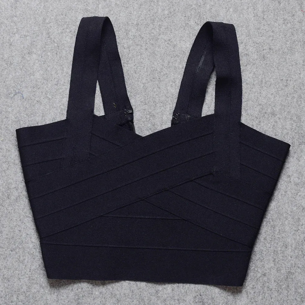 Pre Order:  Solid Bandage Sleeveless Crop Top