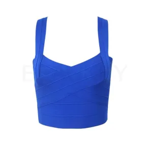 Pre Order:  Solid Bandage Sleeveless Crop Top