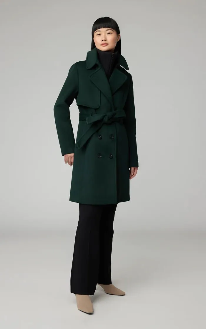 SOIA&KYO FABIANNE-C - Semi-Fitted Classic Wool Coat With Removable Bib