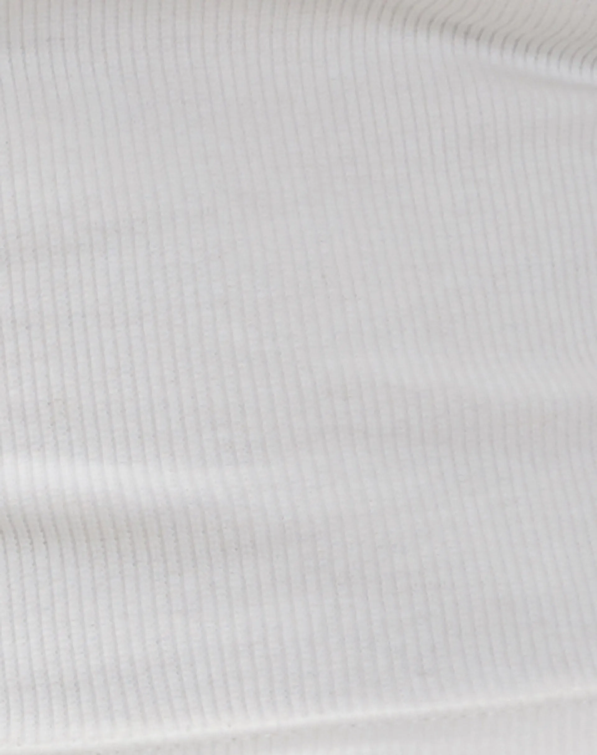 Tasley Ribbed Folded Sleeve Tee in White