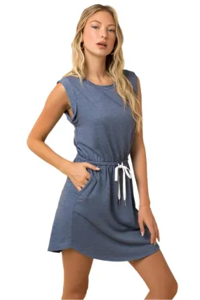 TEEK - Sleeveless Drawstring Mini Dress