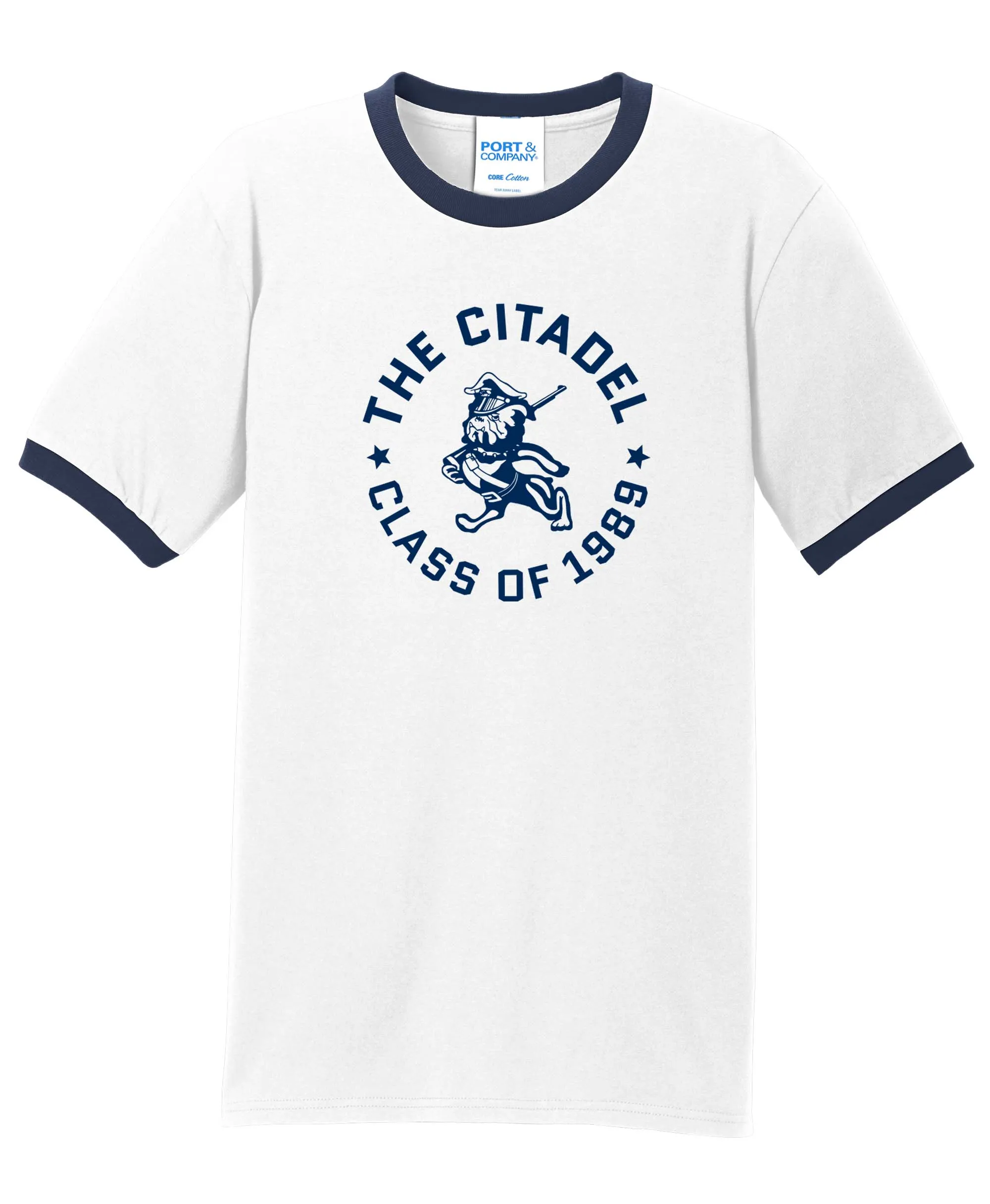 The Citadel Marching Bulldog and Stars, Class of 1989,  Ringer Tee