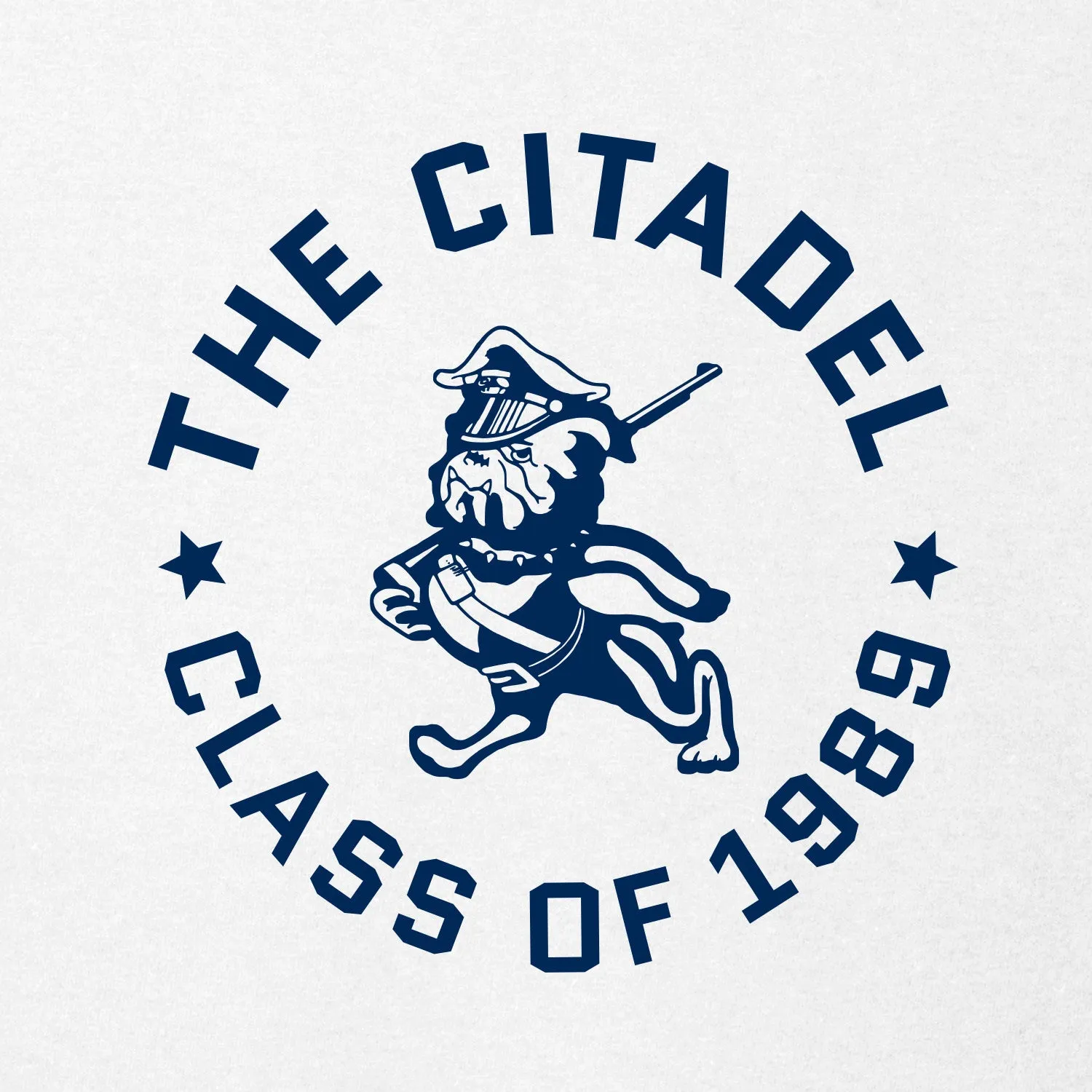 The Citadel Marching Bulldog and Stars, Class of 1989,  Ringer Tee