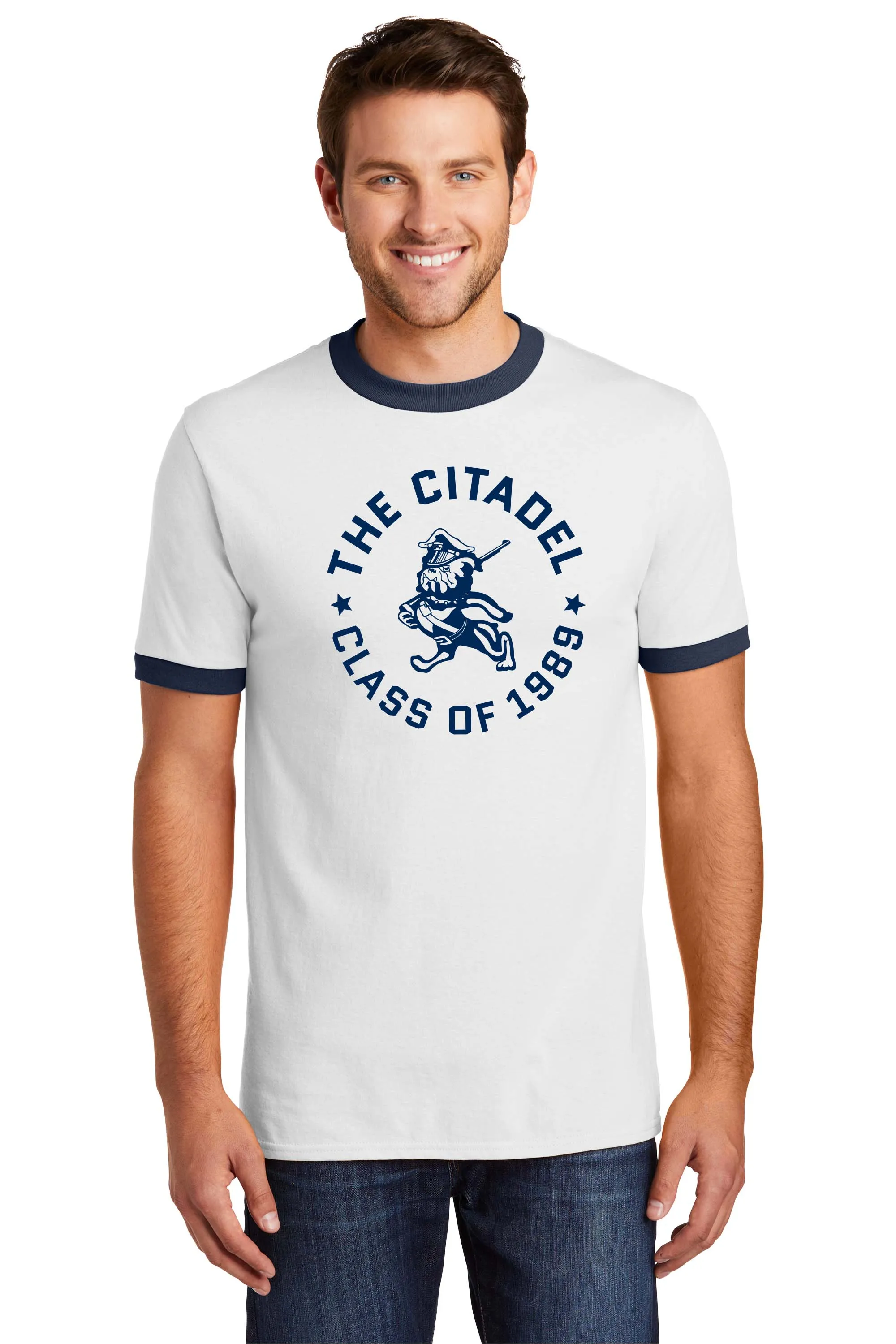 The Citadel Marching Bulldog and Stars, Class of 1989,  Ringer Tee